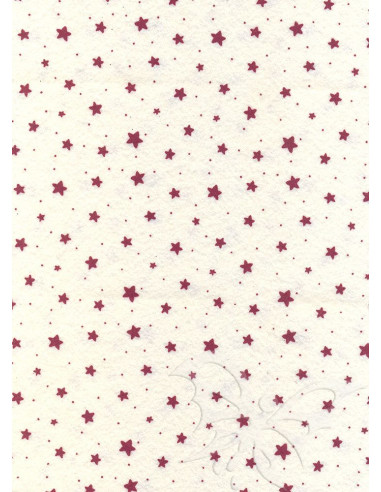 Panno stampato Stelline Panna-Rosso 1mm 30x40cm