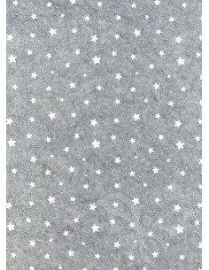 Panno stampato Stelline Grigio melange-Bianco 1mm 30x40cm