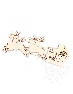 BABBO NATALE LEGNO CON SLITTA cm.15