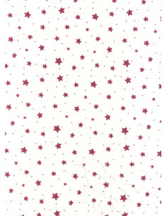 Panno stampato Stelline Bianco-Rosso 1mm 30x40cm