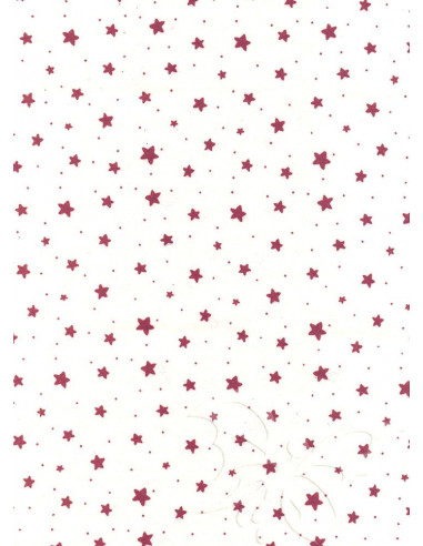 Panno stampato Stelline Bianco-Rosso 1mm 30x40cm