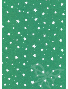 Panno stampato Stelline Verde-Bianco 1mm 30x40cm