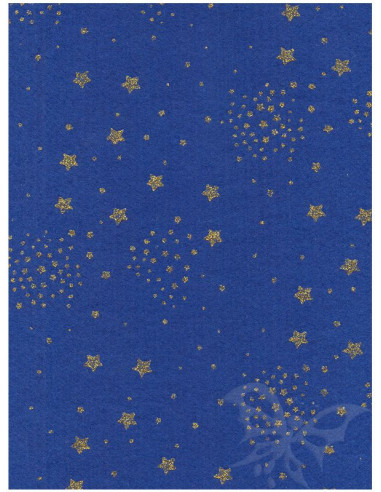 Panno stampato Bluette - Stelle Oro Glitter 1mm 30x40cm