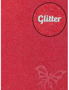 Feltro GLITTER FINE Rosso 30x40cm 1mm
