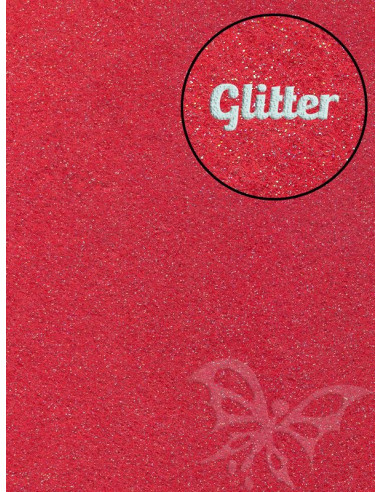 Feltro GLITTER FINE Rosso 30x40cm 1mm