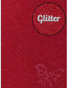 Feltro GLITTER FINE Rosso scuro 30x40cm 1mm