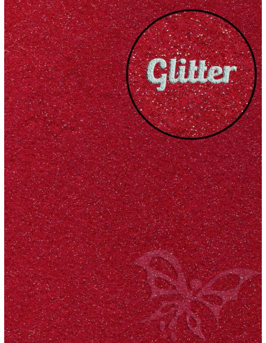 Feltro GLITTER FINE Rosso scuro 30x40cm 1mm