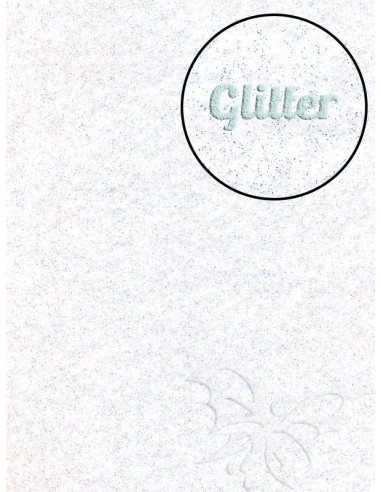 Feltro GLITTER FINE Bianco 30x40cm 1mm