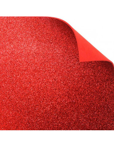 Foglio Moosgummi glitter "Rosso" 40x60cm