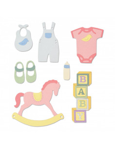Fustella Sizzix Thinlits Set 12Pz - New Baby n.2 663365