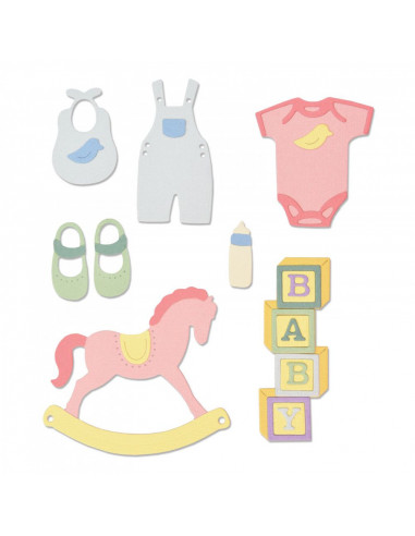 Fustella Sizzix Thinlits Set 12Pz - New Baby n.2 663365