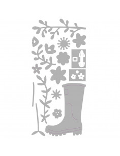 Fustella Sizzix Thinlits Set 17Pz - Rain Boot Planter 663322 2