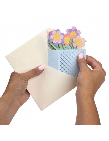 Fustella Sizzix Thinlits Set 12Pz - Card in a Box, Flower Basket 663578