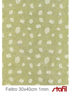 Foglio FELTRO 30x40cm 1mm PASQUA Verde Salvia - Bianco