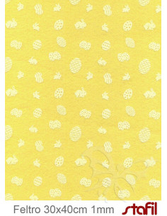 Foglio FELTRO 30x40cm 1mm PASQUA Giallo - Bianco