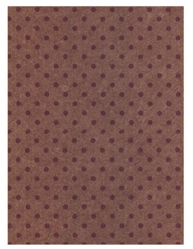 Feltro 3mm 50x70cm Pois Marroncino melange-Rosso bordeaux