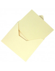 Set 50 Buste AVORIO 120gr 16,2 x 11,4 cm con Biglietto ripiegato 2