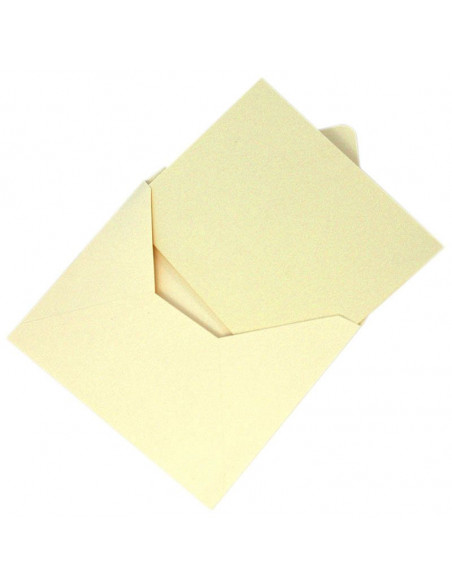 Set 50 Buste AVORIO 120gr 16,2 x 11,4 cm con Biglietto ripiegato