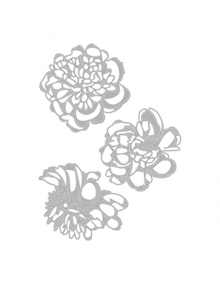 Fustella Sizzix Thinlits Set 3Pz - Cutout Blossoms 664161