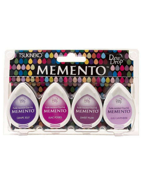 Set 4 Tamponi a goccia Memento per timbri - Juicy Purples