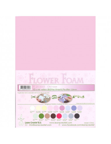 10 fogli A4 Flower Foam Soft 0,8mm Old Rose