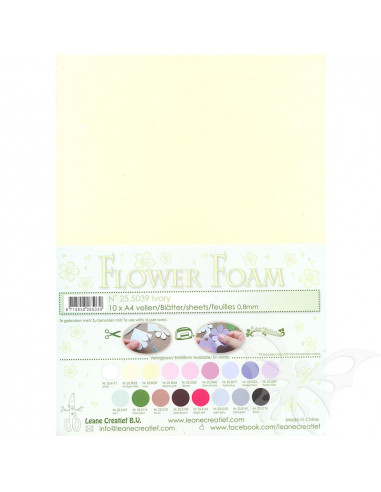 10 fogli A4 Flower Foam Soft 0,8mm Ivory