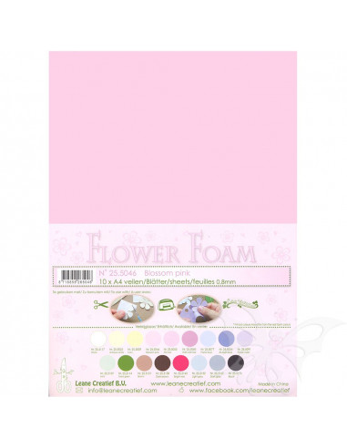 10 fogli A4 Flower Foam Soft 0,8mm Blossom Pink