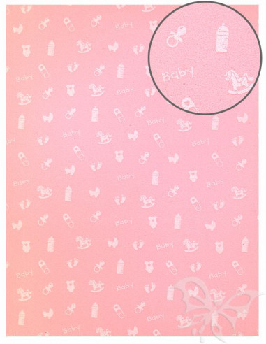 Foglio Moosgummi 40x60cm 2mm Baby Rosa-Bianco