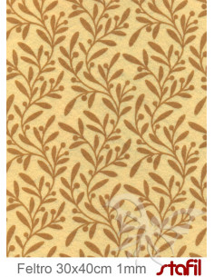 Feltro 1mm 30x40cm Foglie di ulivo Giallo pastello-Marroncino