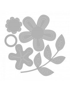 Fustella Sizzix Thinlits Set 5Pz - Intricate Garden Flowers 660869 2