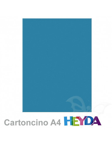 Cartoncino Heyda A4 300gr set 10fg. Blu medio