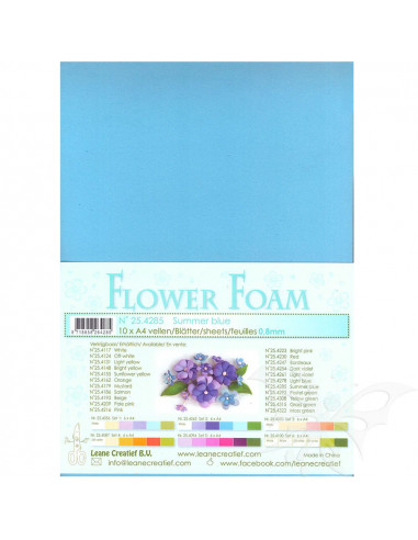 10 fogli A4 Flower Foam Soft 0,8mm Summer Blue