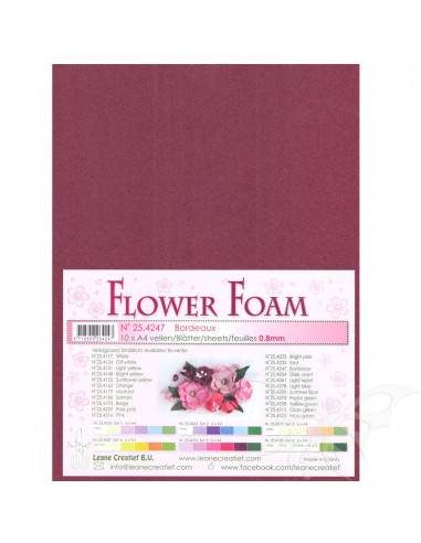 10 fogli A4 Flower Foam Soft 0,8mm Bordeaux