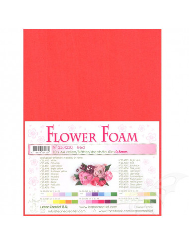 10 fogli A4 Flower Foam Soft 0,8mm Red