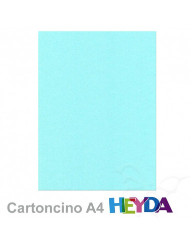 Cartoncino Heyda A4 300gr set 10fg. Azzurro Pastello