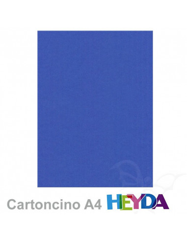 Cartoncino Heyda A4 300gr set 10fg. Blu Reale