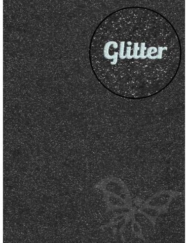 Feltro Glitter Nero 3mm 50x70cm