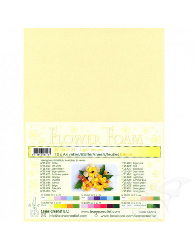 10 fogli A4 Flower Foam Soft 0,8mm Light Yellow
