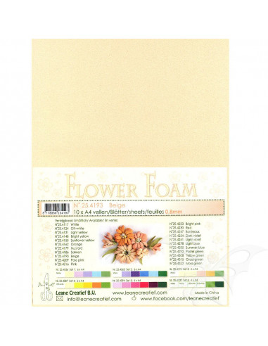 10 fogli A4 Flower Foam Soft 0,8mm Beige