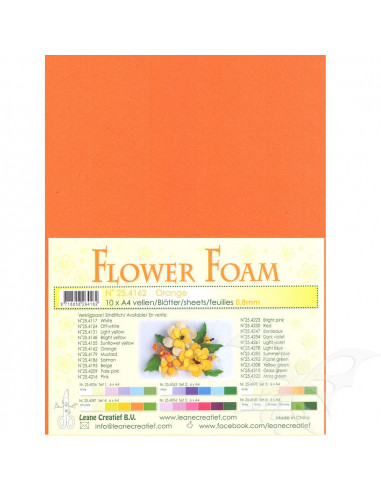 10 fogli A4 Flower Foam Soft 0,8mm Orange