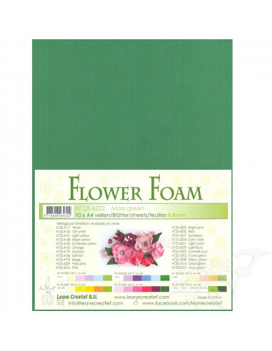 10 fogli A4 Flower Foam Soft 0,8mm Moss Green