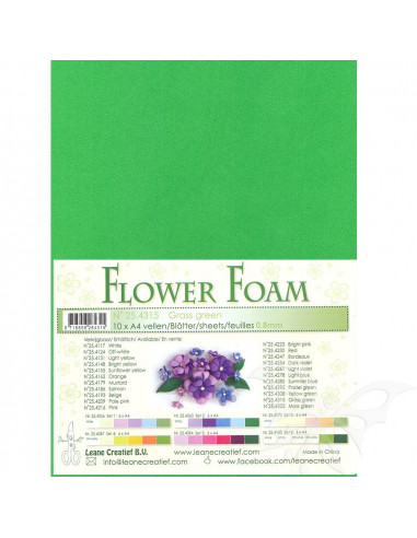 10 fogli A4 Flower Foam Soft 0,8mm Grass Green