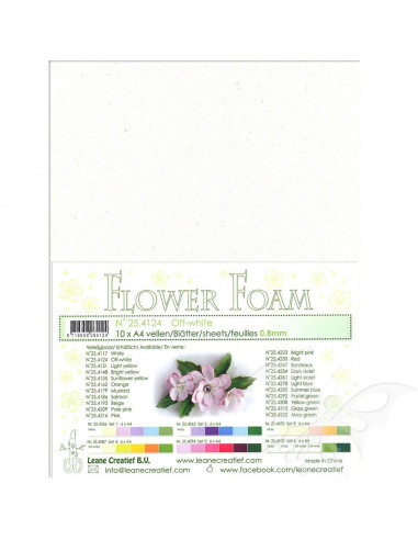 10 fogli A4 Flower Foam Soft 0,8mm Off White