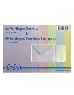 Set 50 Buste Colorate 110gr con biglietto ripiegato 240gr 2