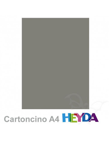 Cartoncino Heyda A4 300gr set 10fg. Grigio Scuro