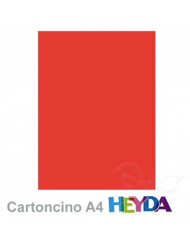 Cartoncino Heyda A4 300gr set 10fg. Rosso Chiaro