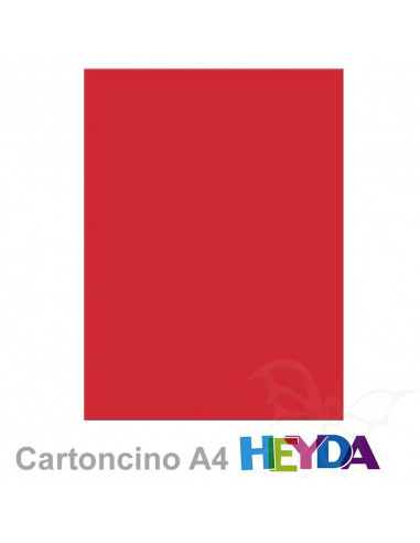 Cartoncino Heyda A4 300gr set 10fg. Rosso Tulipano