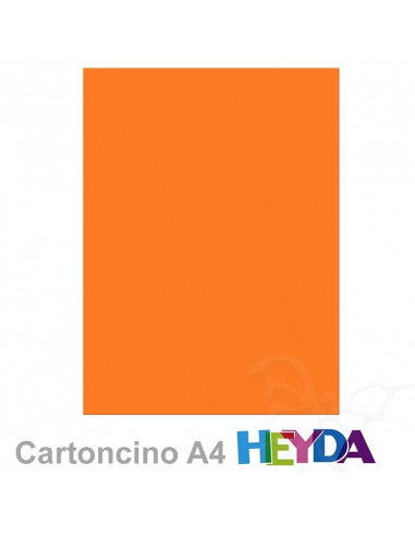 Cartoncino Heyda A4 300gr set 10fg. Mandarino