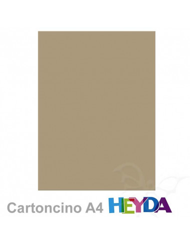 Cartoncino Heyda A4 300gr set 10fg. Tortora