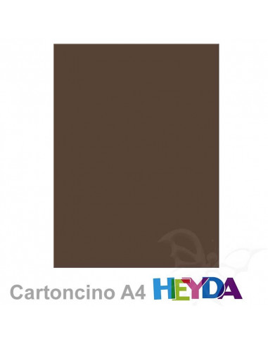 Cartoncino Heyda A4 300gr set 10fg. Marrone Scuro